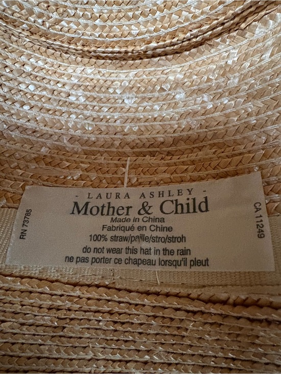 Vintage Laura Ashley Mother and Child Straw Edwardian Style Hat One Size main image 5